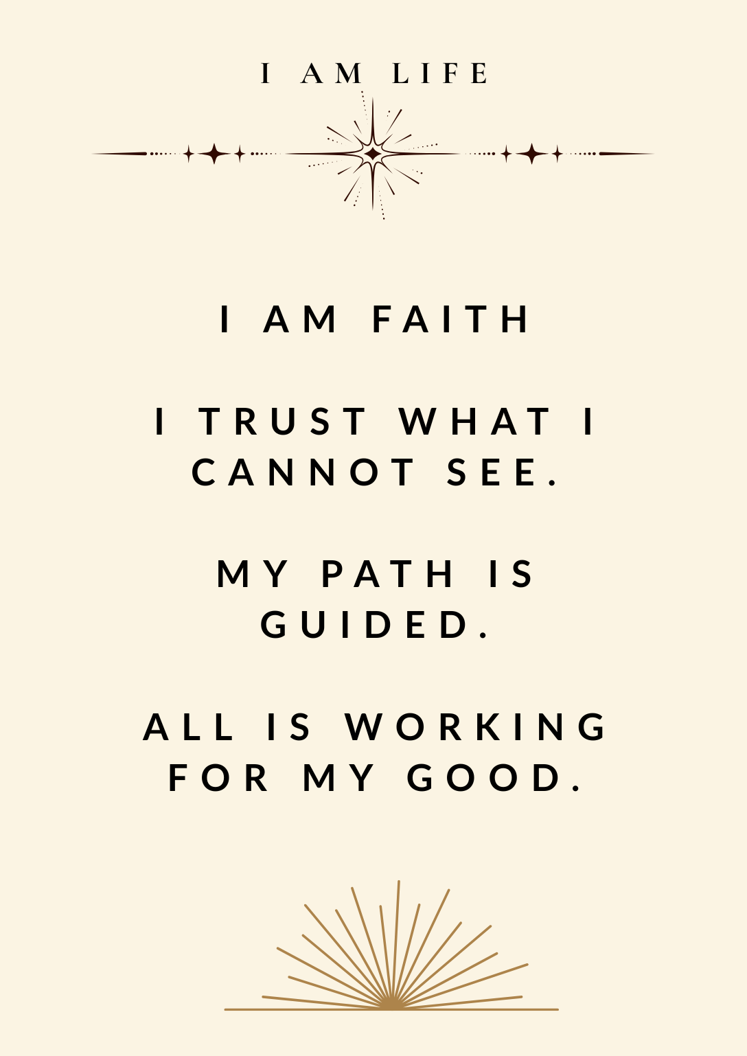 I Am Faith Card - I trust what I cannot see, my path is guided, all is working for my good